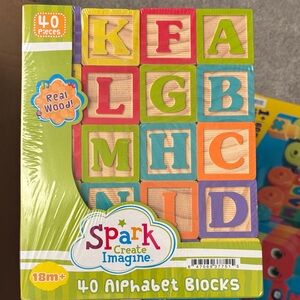 40-Piece Alphabet Blocks Set - Multicolor